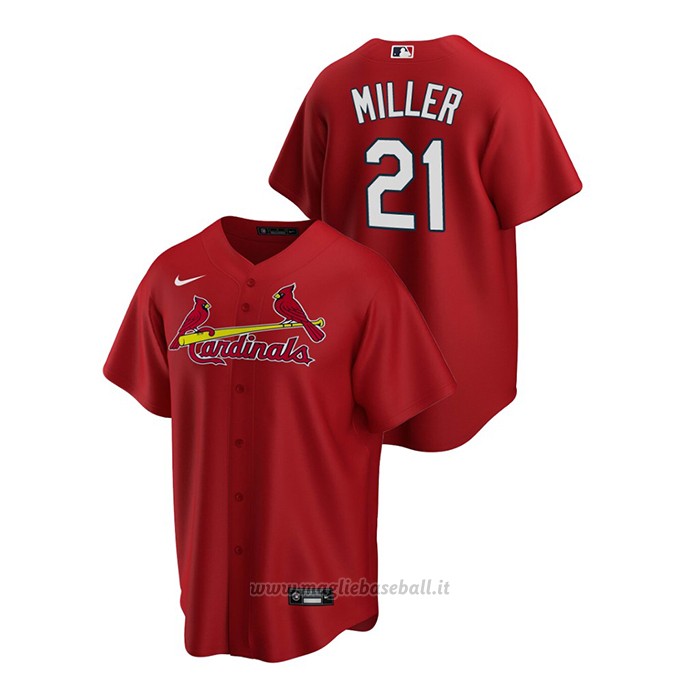 Maglia Baseball Uomo St. Louis Cardinals Andrew Miller Replica Alternato Rosso